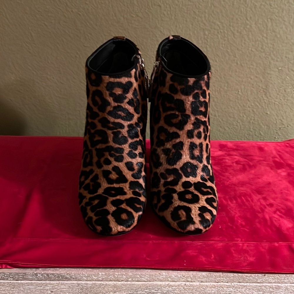 Leopard print booties